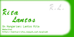 rita lantos business card